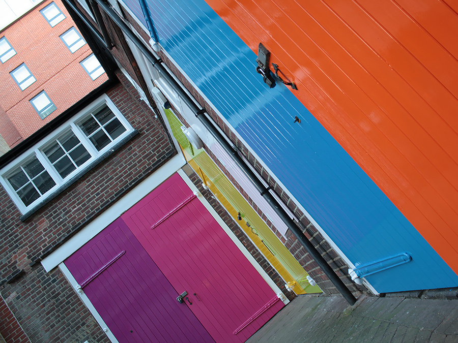 different coloured doors