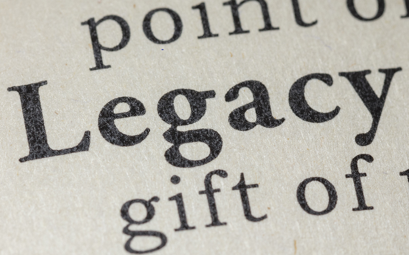 Graphic which says the word legacy