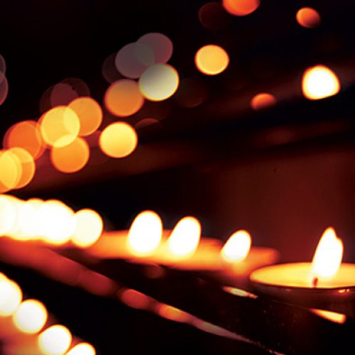 closeup of candles