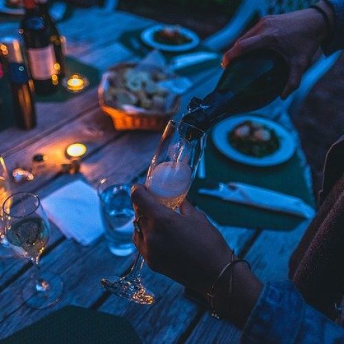Table at a dinner party
