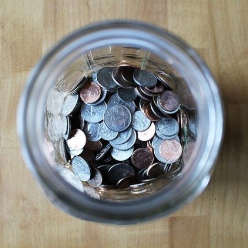 Jar full of loose change