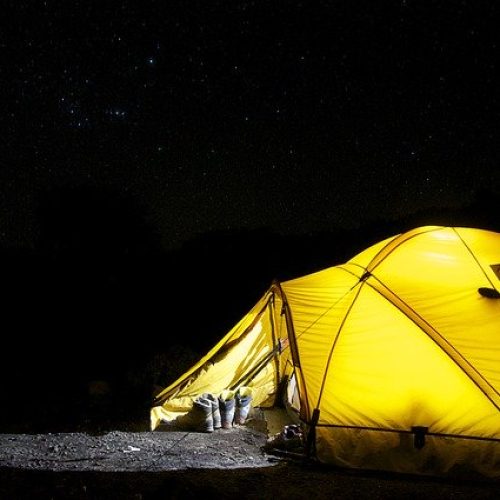 Tent in the dark